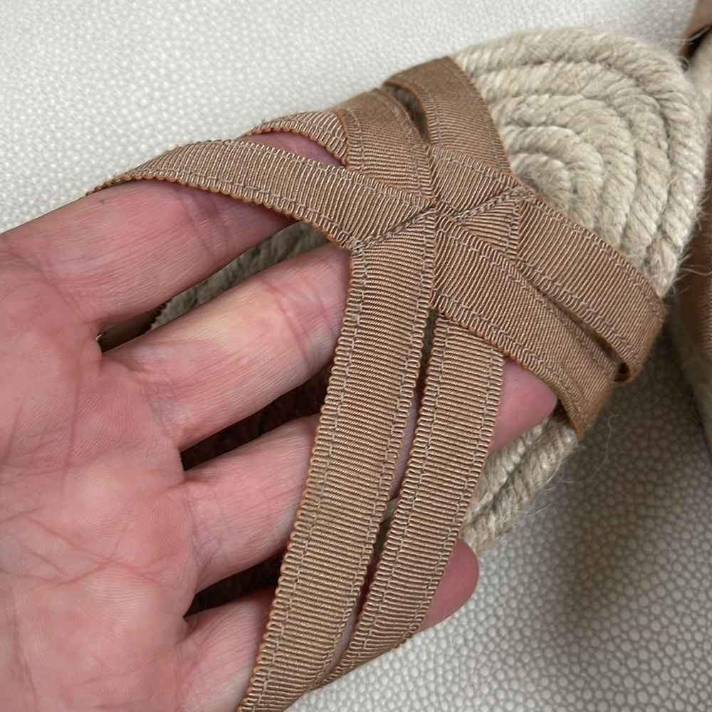 Stubbs & Wootton Tan Espadrille Rope Wedge Sandals - Picture 4 of 10